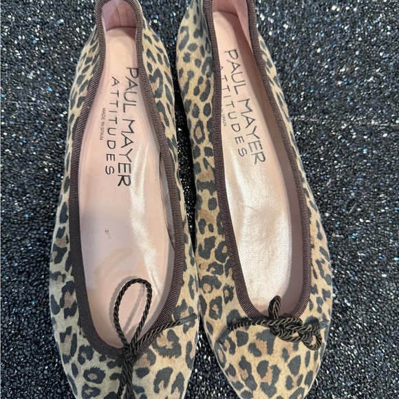 Paul Mayer Brown and Black Leopard Print Flats - Picture 8 of 9